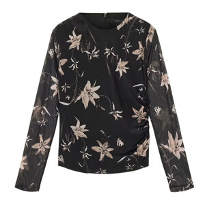AllSaints Caia Floral Mesh Top